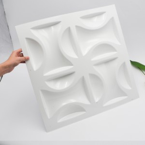 แผงผนัง 3D พลาสติกสีขาวหนา 3 มม. พลาสติก PVC สำหรับตกแต่งภายใน