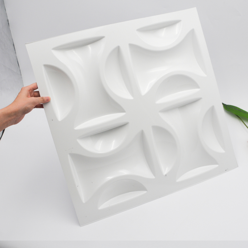 แผงผนัง 3D พลาสติกสีขาวหนา 3 มม. พลาสติก PVC สำหรับตกแต่งภายใน