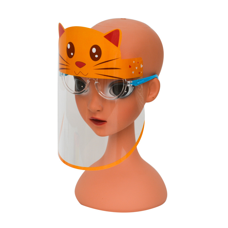 0.3mm Kids Light Custom Face Guard Plastic Face Shield Antifog พร้อมแว่นตา
