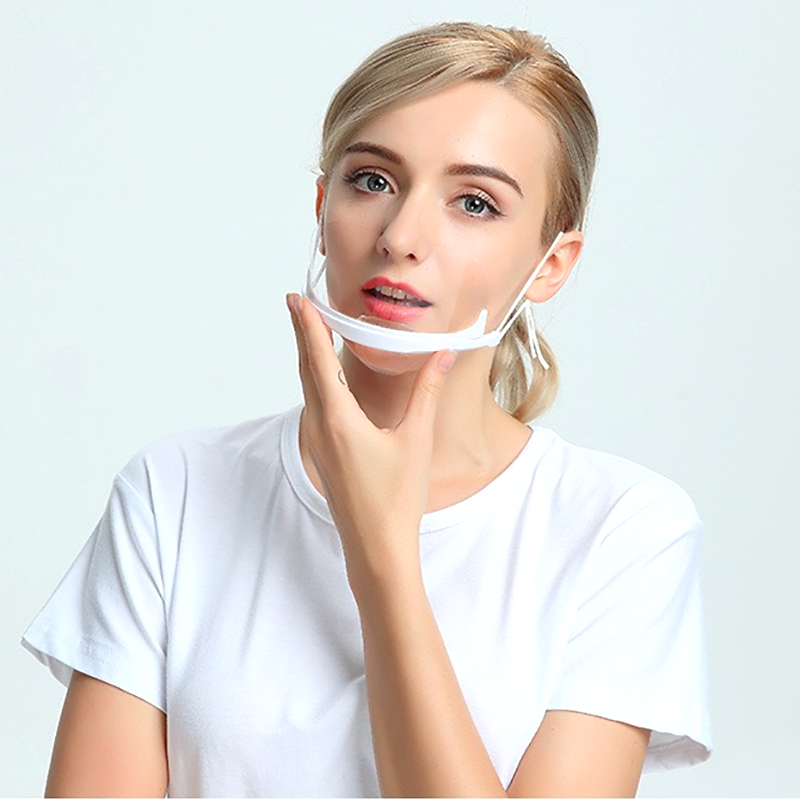 Anti Spatter Clear Smile Open Mouth Plastic Shield จมูกและปากเพื่อความสวยงาม