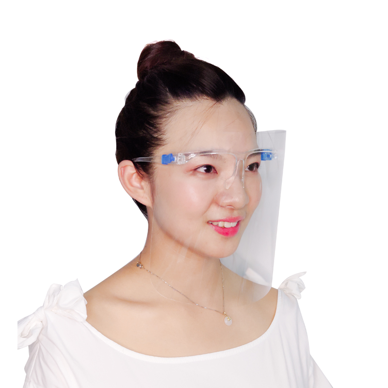 จีนขายส่งอุปกรณ์ความปลอดภัยแว่นตาป้องกันใบหน้าพลาสติกแบบกำหนดเอง